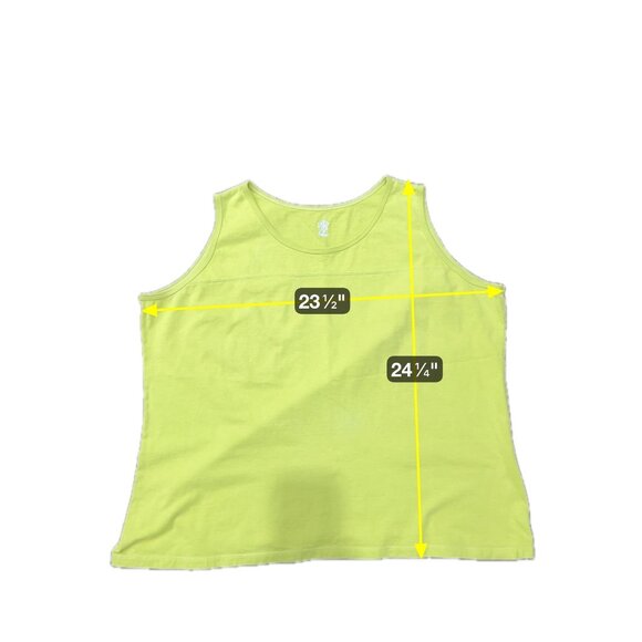 Just My Size Womens Plus Size Bright Yellow Green Sleeveless Top Sz 18W - Picture 7 of 10